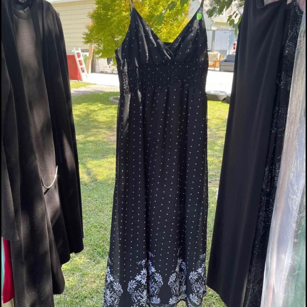 Black Dress with White Dots